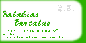 malakias bartalus business card